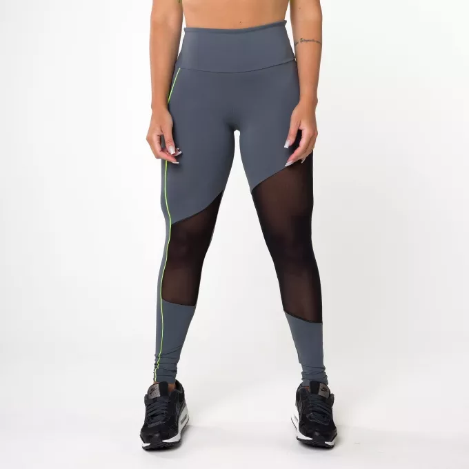 Calça Legging Grafite Com Tule Dance