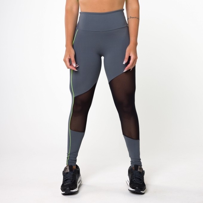 Calça Legging Grafite Com Tule Dance