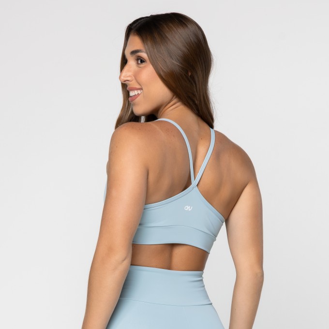 Top Básico Decote U Blue Haze