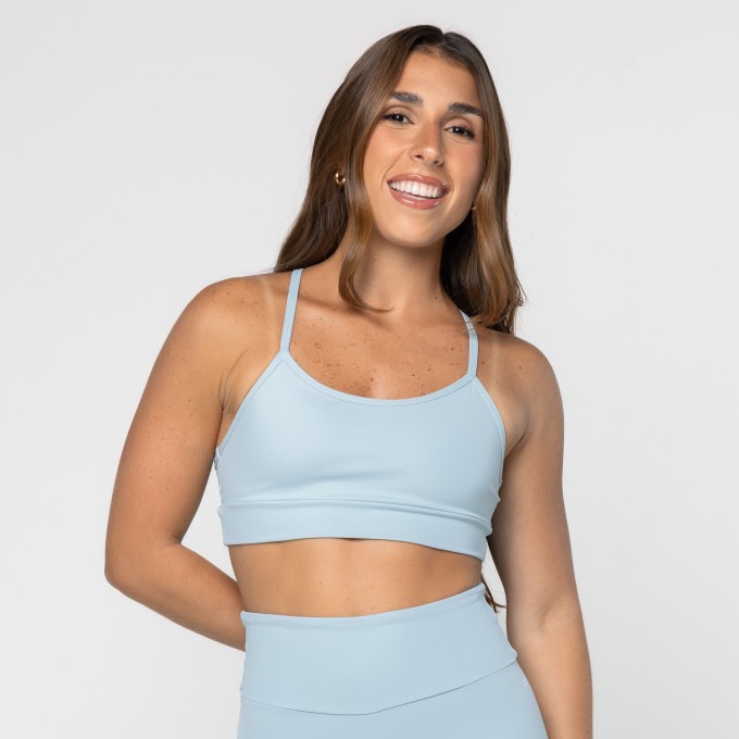 Top Básico Decote U Blue Haze