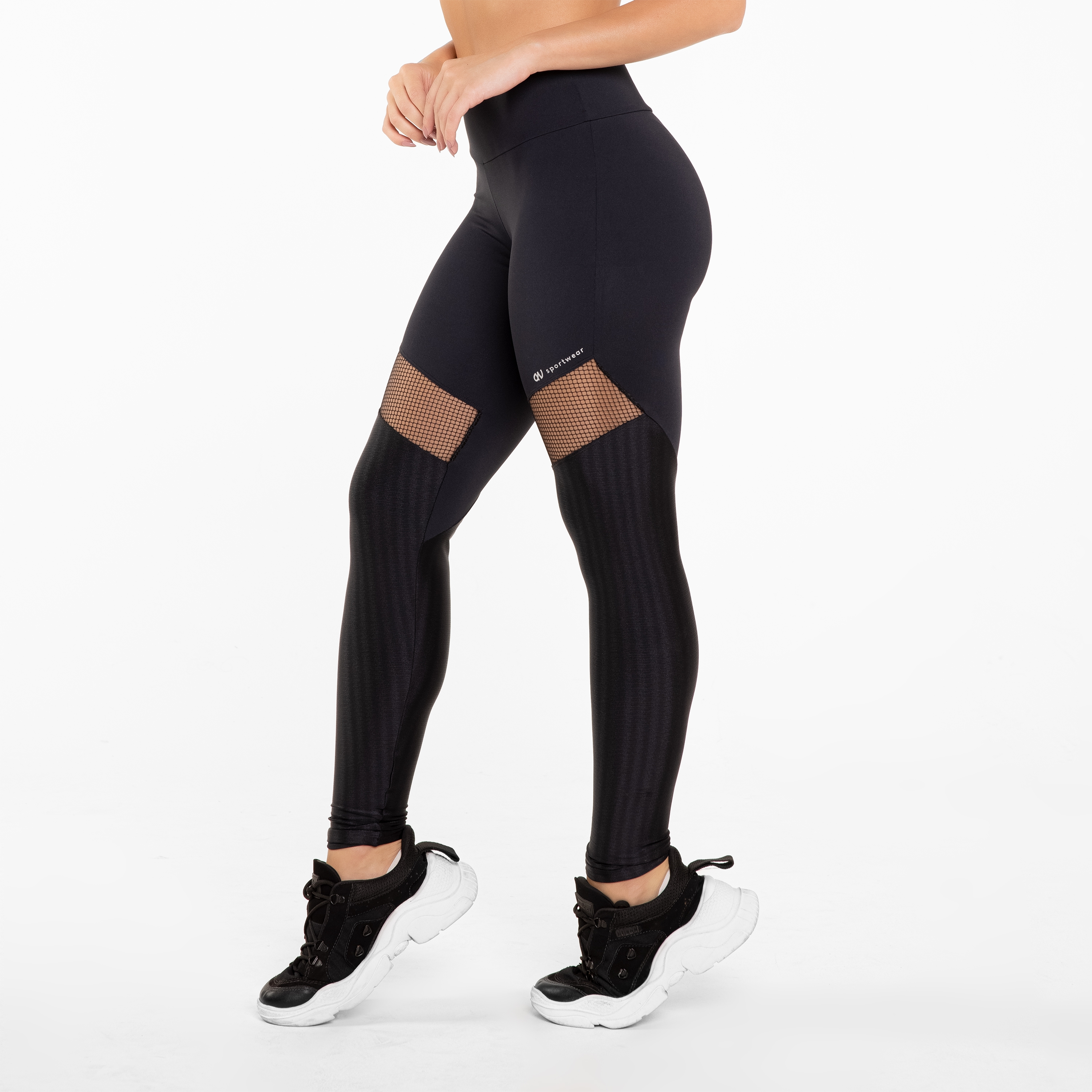 Calça Legging Preta Tela Whitney - Avvi