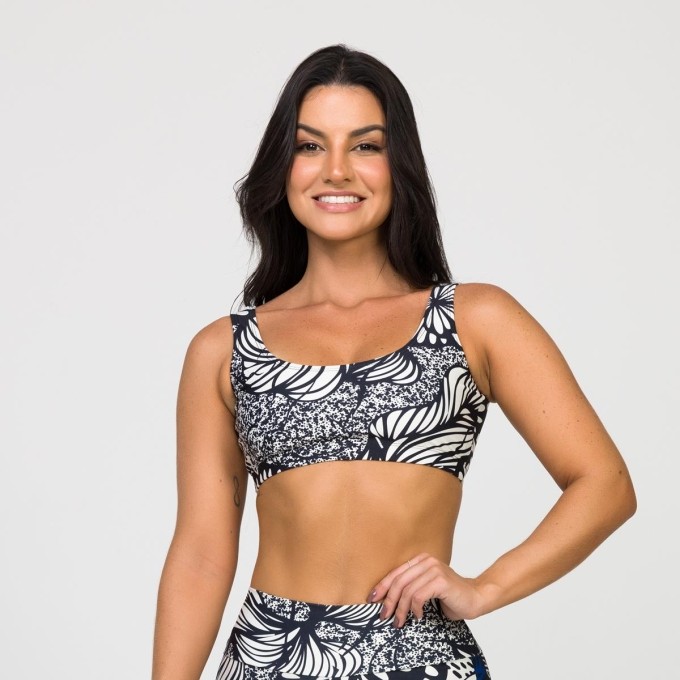 Top Alças Largas Estampa Nanquim