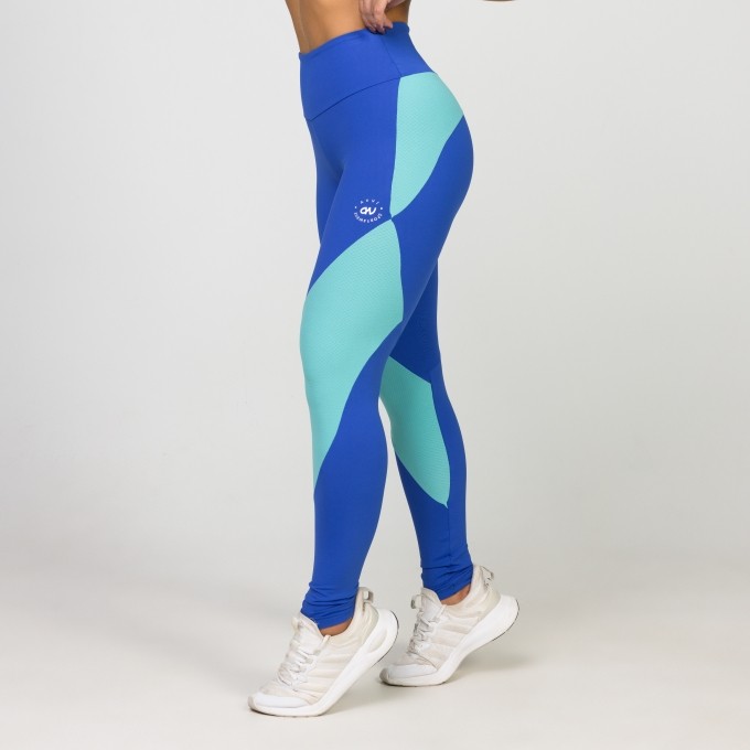 Legging Azul com Recortes Tower