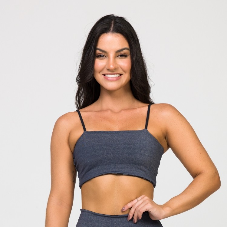 Top Cinza Dupla Face Organic