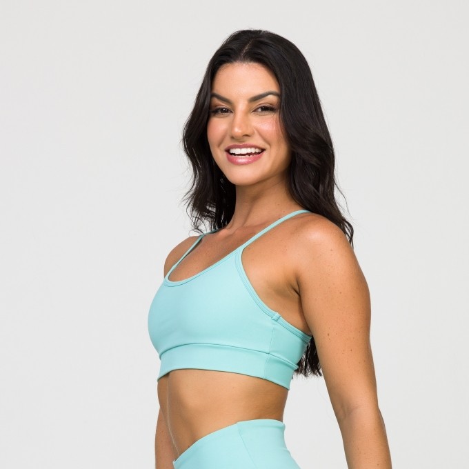 Top Básico Azul Decote U