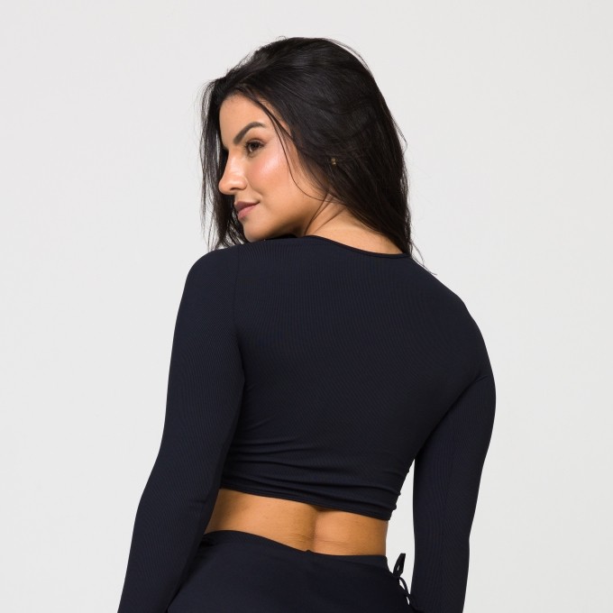 Blusa Preta Manga Longa City