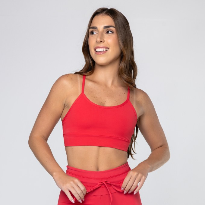Top Básico Vermelho Decote U