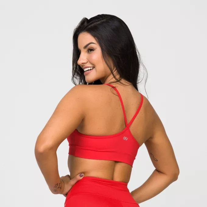 Top Básico Vermelho Decote U