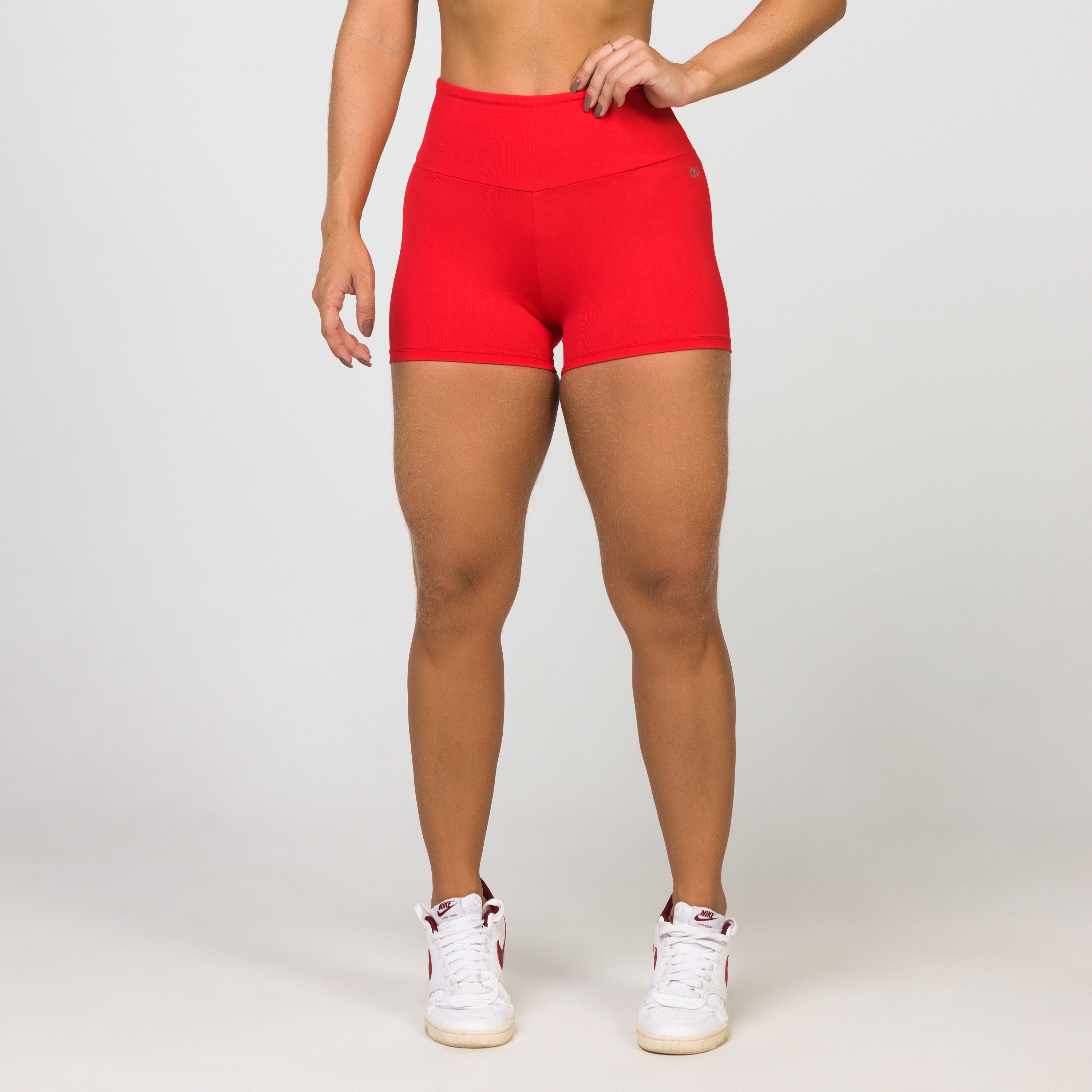 Red nike shop biker shorts
