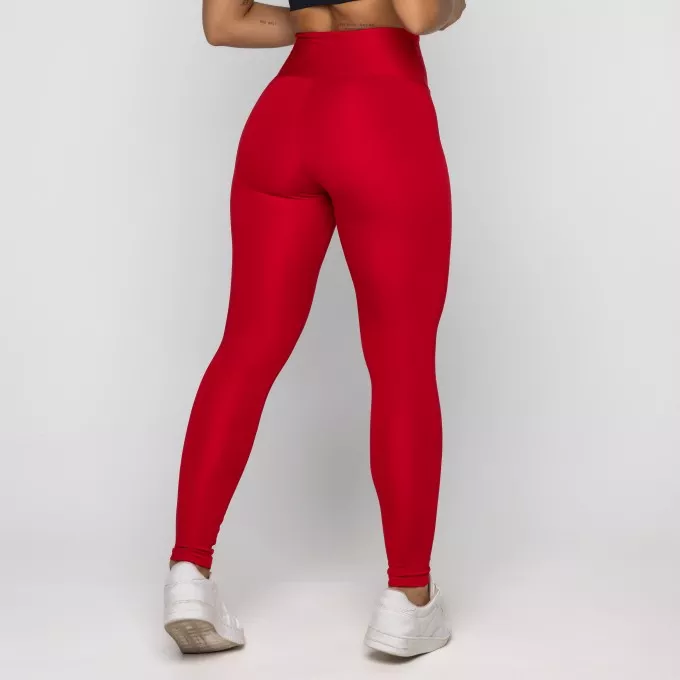 Calça Legging Poliéster Vermelha Básica