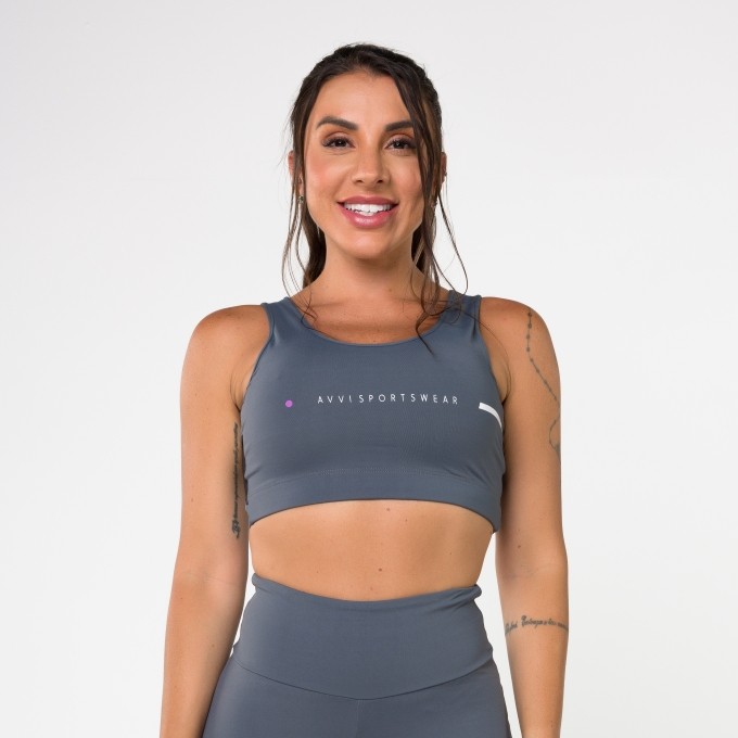 Top Grafite Tule e Silk X