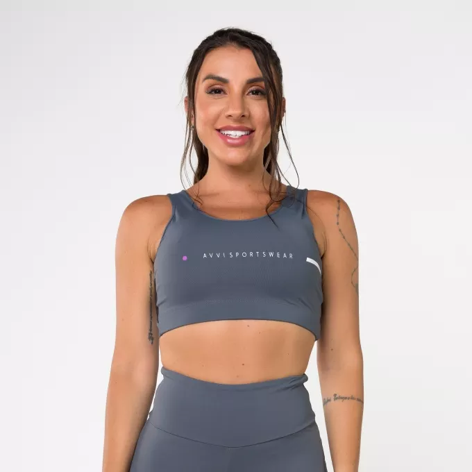 Top Grafite Tule e Silk X