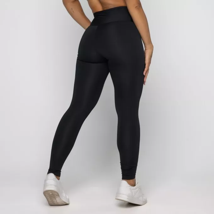 Calça Legging Poliéster Preta Básica