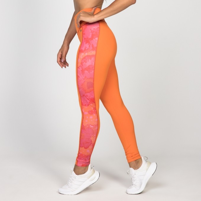 Legging Laranja Destiny's Flower com Recorte