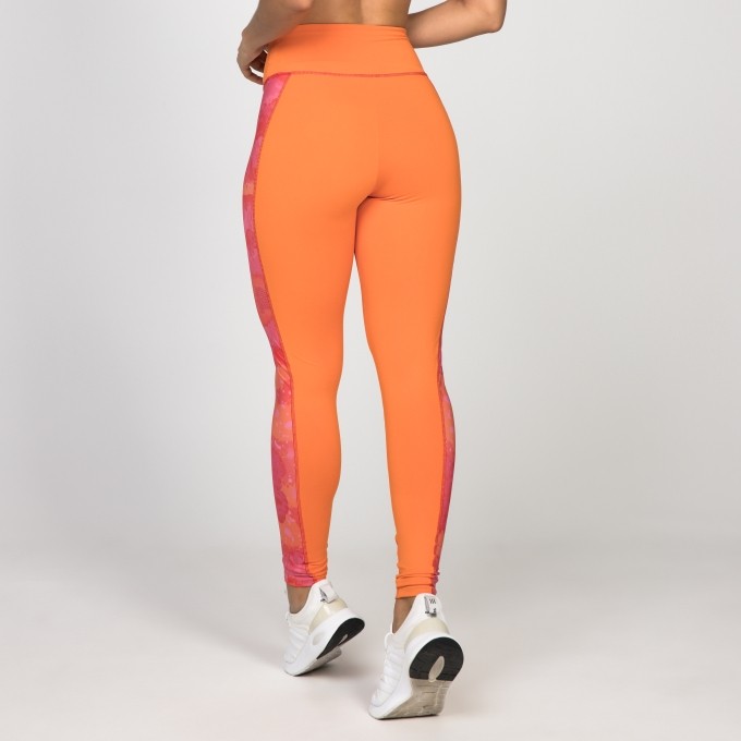 Legging Laranja Destiny's Flower com Recorte