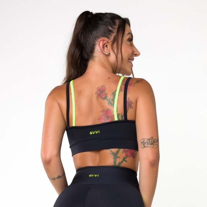 Top Preto Camadas De Tela Have Fun