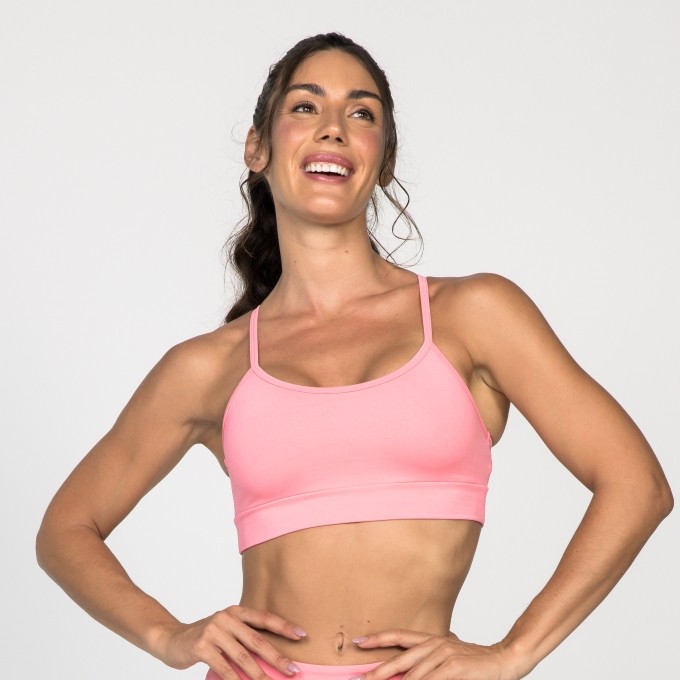 Top Básico Rosa Candy Decote U