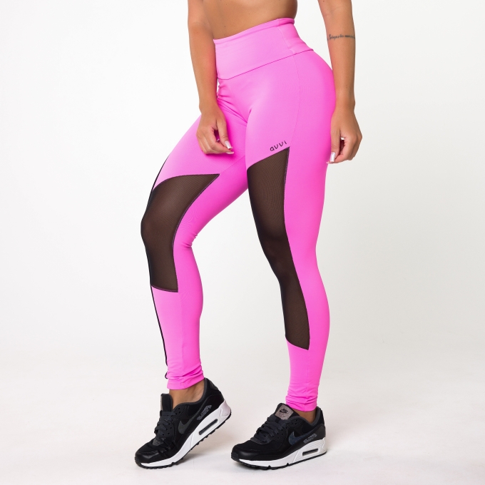 Calça Legging Rosa Com Tule Dance