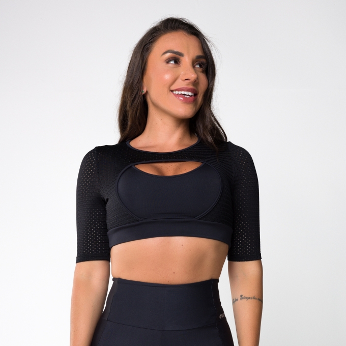 Top Preto Mesh