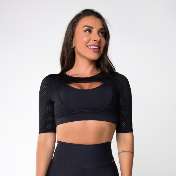Top Preto Mesh