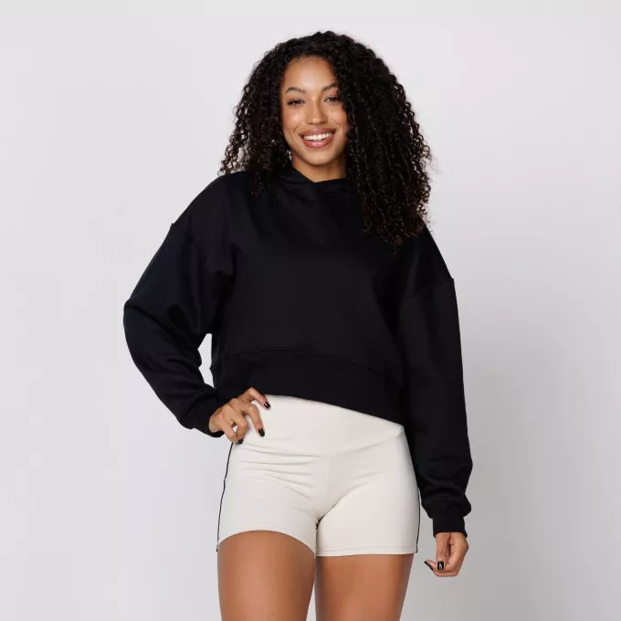 MOLETOM CROPPED UNK PRETO
