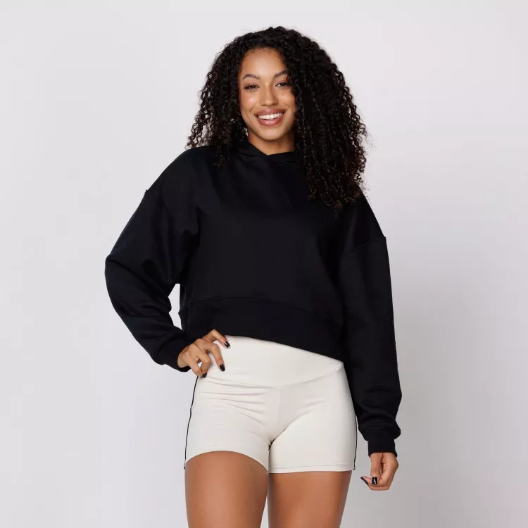MOLETOM CROPPED UNK PRETO