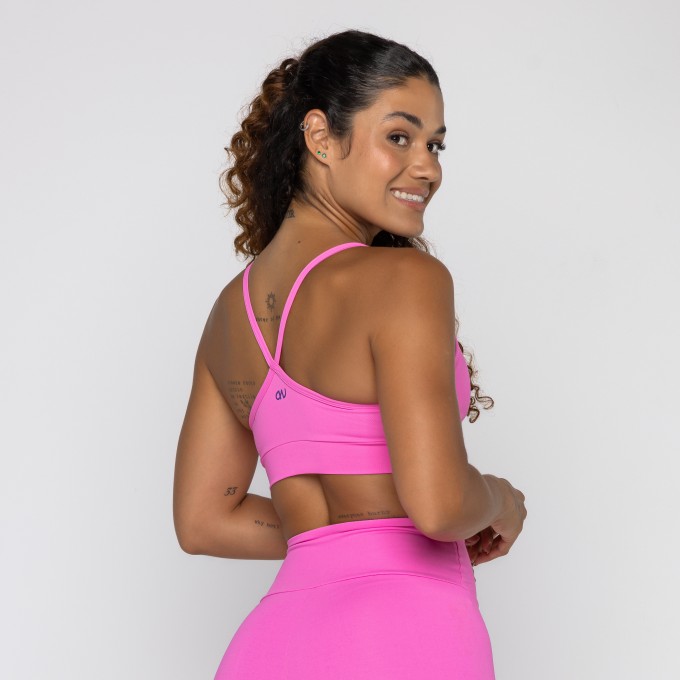 Top Básico Rosa Decote U