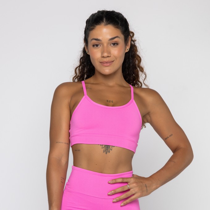 Top Básico Rosa Decote U