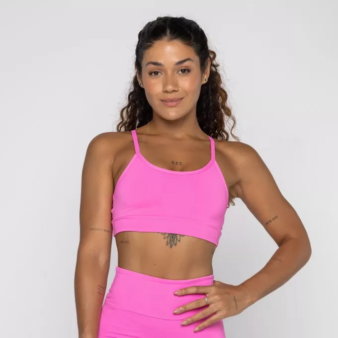 Top Básico Rosa Decote U