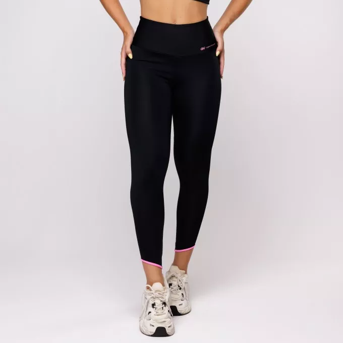 Legging Preta Detalhe Barra Female