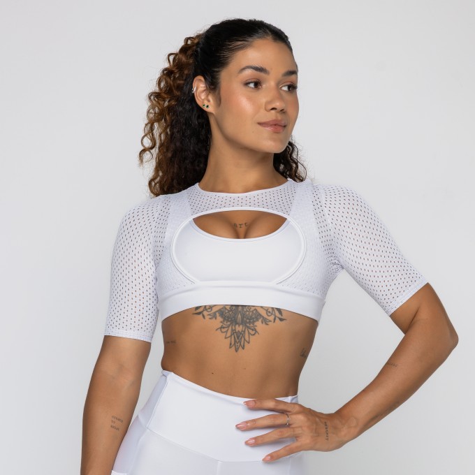 Top Branco Mesh