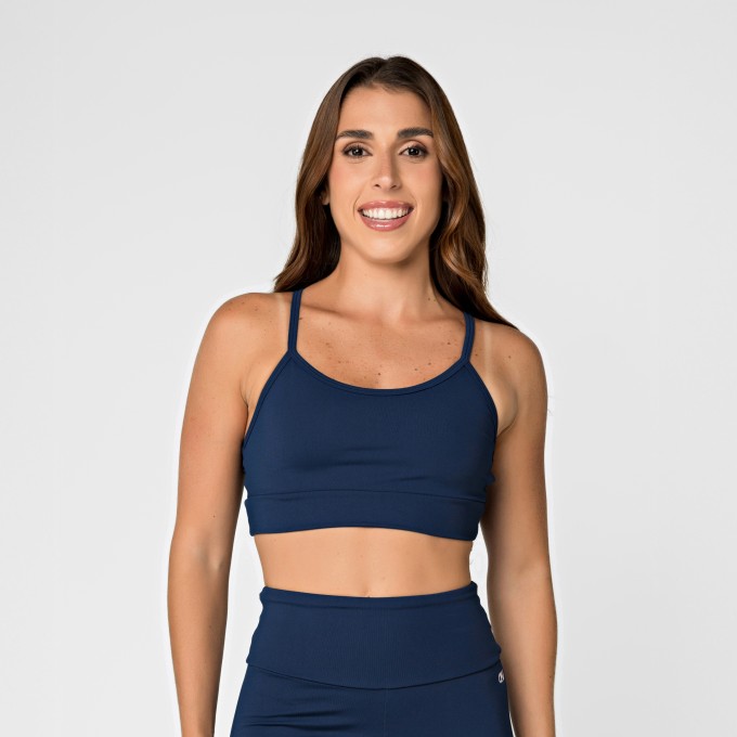 Top Básico Decote U Marinho